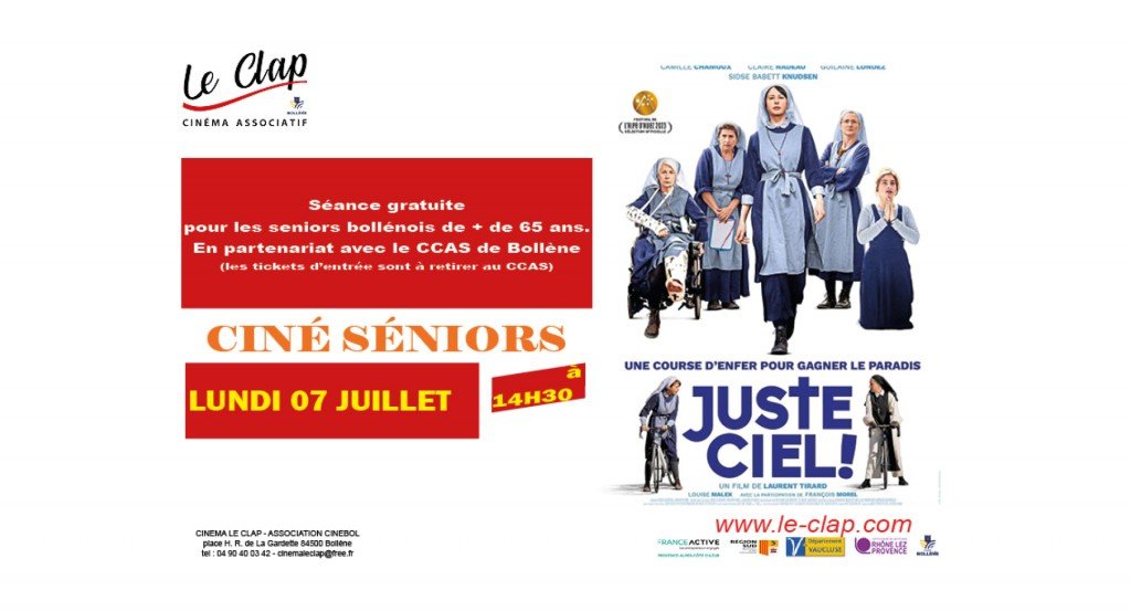 actualité Ciné-Seniors Juillet / Juste Ciel !