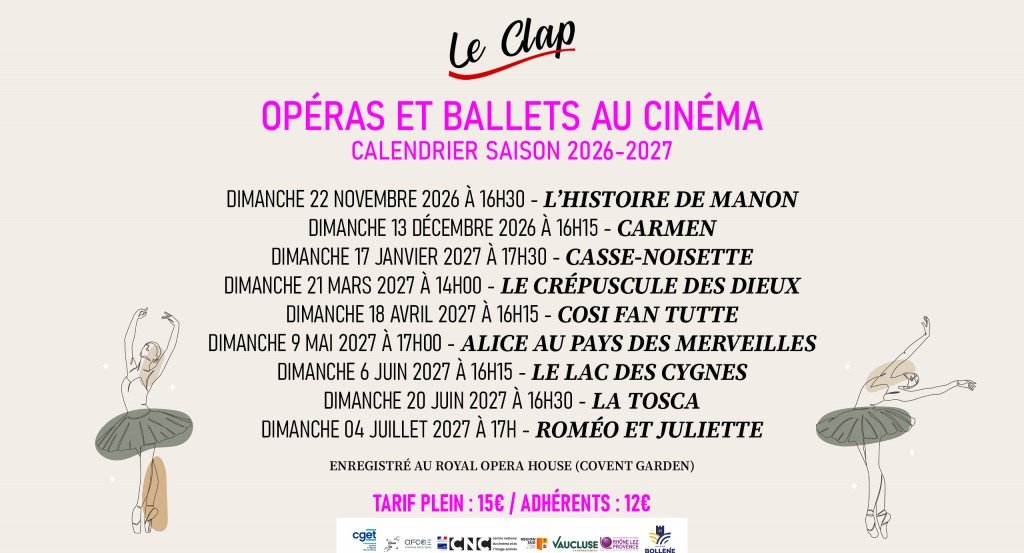 actualité Programmation Opéras et Ballets / Saison 2026-2027
